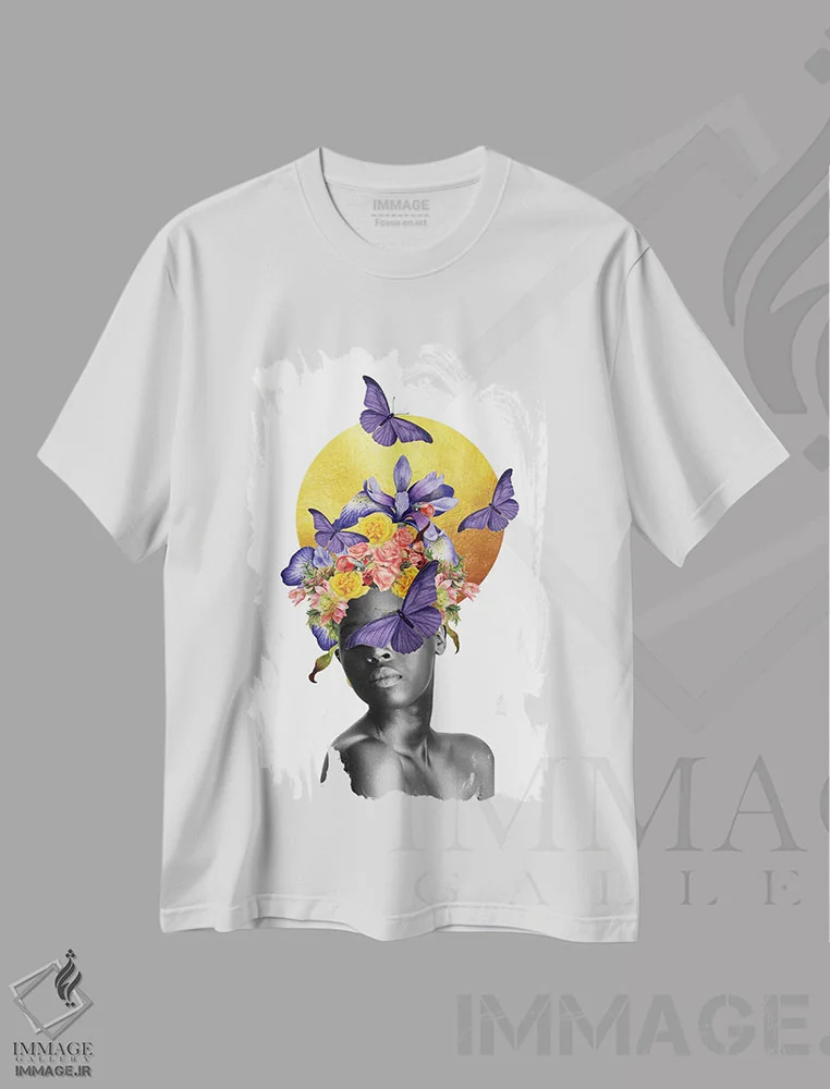 تیشرت سفید طرح دار فوق العاده، هنر آمریکایی آفریقایی تبار اثر کیکی سی لندن | فروشگاه ایماژ