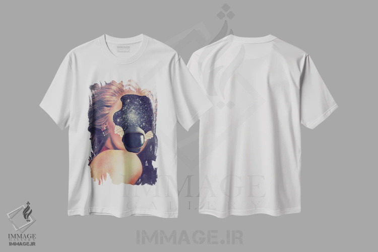 تیشرت سفید طرح دار فرار، عکاسی ترکیبی اثر کیکی سی لندن | فروشگاه ایماژ
