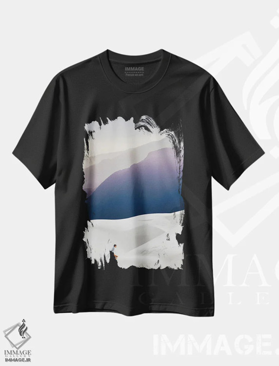 تیشرت مشکی طرح دار شیفته تو شدن، تزئینی اثر کیکی سی لندن | فروشگاه ایماژ