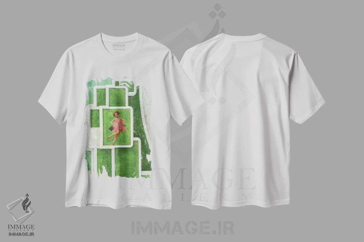 تیشرت سفید طرح دار زمین خوردن، عکاسی ترکیبی اثر کیکی سی لندن | فروشگاه ایماژ