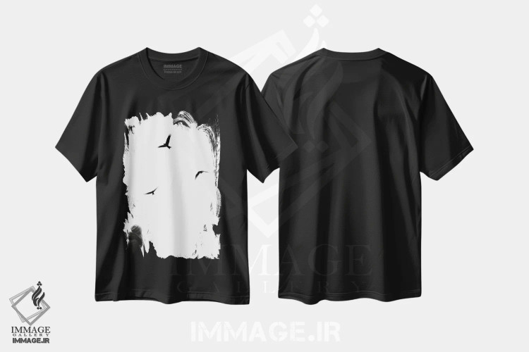 تیشرت مشکی طرح دار به سادگی، هنر تزئینی سیاه و سفید اثر کیکی سی لندن | immage.ir