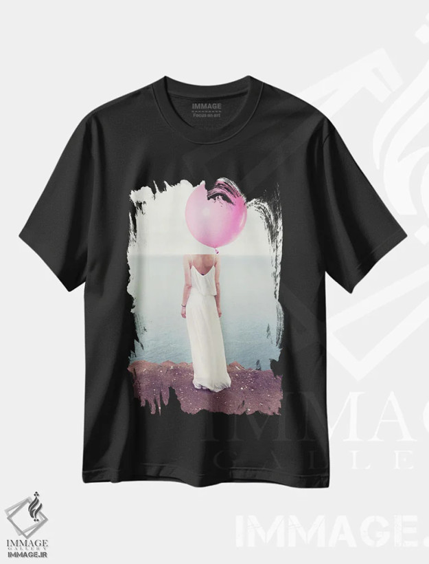 تیشرت مشکی طرح دار روح آزاد، عکاسی ترکیبی اثر کیکی سی لندن | فروشگاه ایماژ