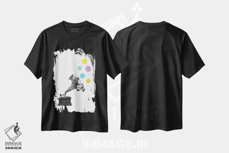 تیشرت مشکی طرح دار گراموفلاور، عکاسی ترکیبی اثر کیکی سی لندن | immage.ir