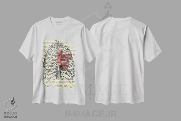 تیشرت سفید طرح دار ضربان قلب، مدیوم اثر کیکی سی لندن | immage.ir