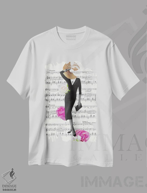 تیشرت سفید طرح دار اصلاً اهمیتی نمی دهم، عکاسی ترکیبی اثر کیکی سی لندن | فروشگاه ایماژ