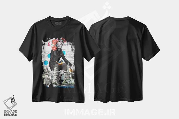 تیشرت مشکی طرح دار راه مرا روشن کن، عکاسی ترکیبی اثر کیکی سی لندن | immage.ir