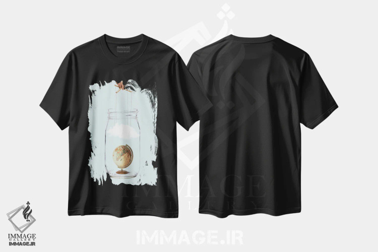 تیشرت مشکی طرح دار مثل یک ماپت، عکاسی ترکیبی اثر کیکی سی لندن | immage.ir
