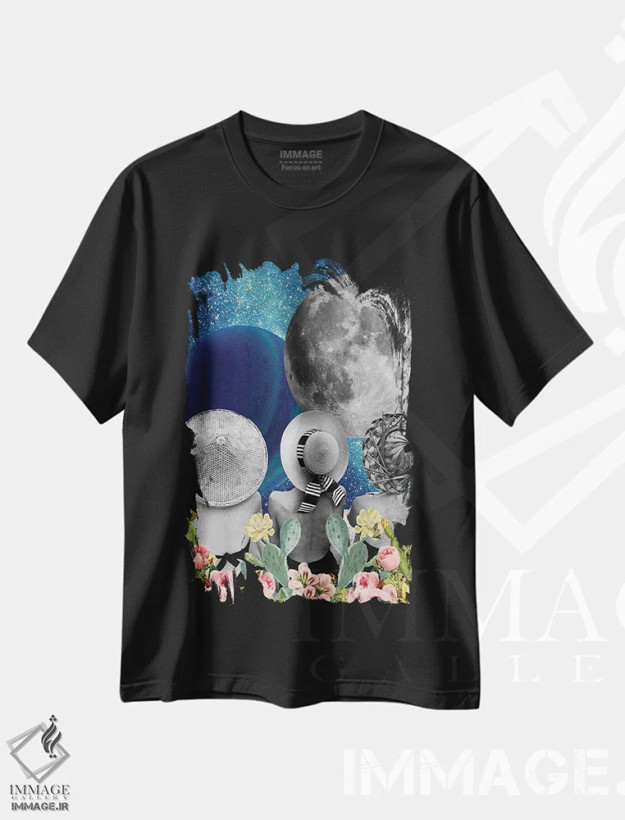 تیشرت مشکی طرح دار حمام مهتاب، عکاسی ترکیبی اثر کیکی سی لندن | فروشگاه ایماژ