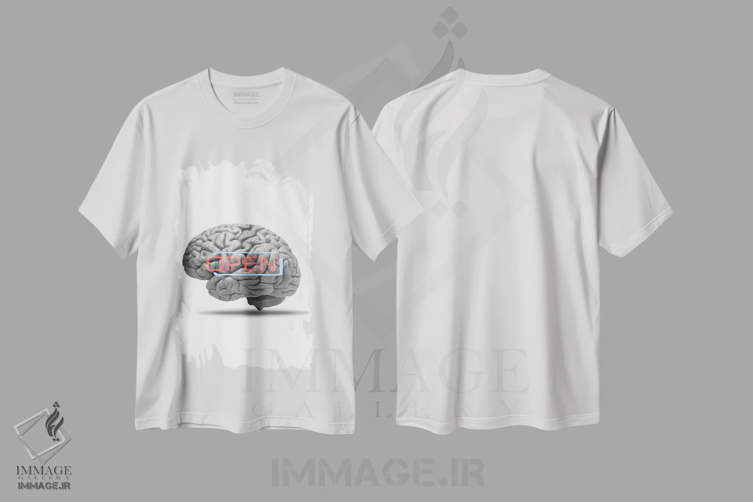 تیشرت سفید طرح دار روشن فکر، تزئینی اثر کیکی سی لندن | immage.ir