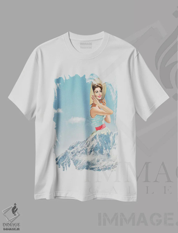 تیشرت سفید طرح دار شعر طبیعت، مدیوم اثر کیکی سی لندن | immage.ir