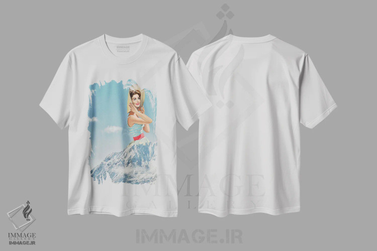 تیشرت سفید طرح دار شعر طبیعت، مدیوم اثر کیکی سی لندن | immage.ir