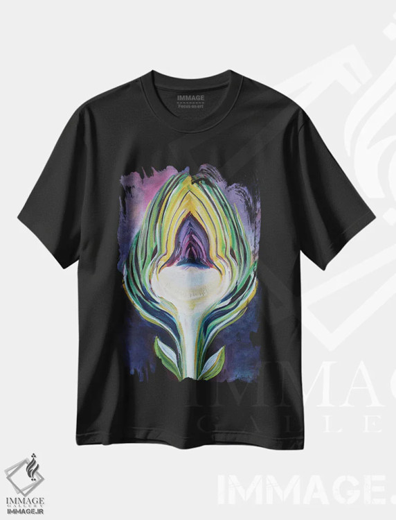 تیشرت مشکی طرح دار آرتیشو، هنر فاخر معاصر اثر کریستین کاینر | فروشگاه ایماژ