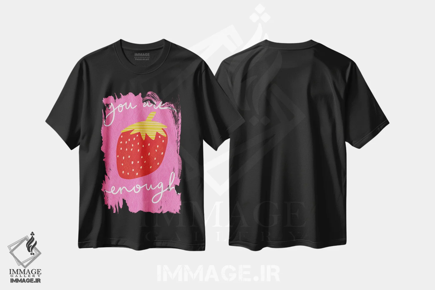 تیشرت مشکی طرح دار تو کافی هستی، تزئینی اثر کارتیکا پارامیتا | فروشگاه ایماژ