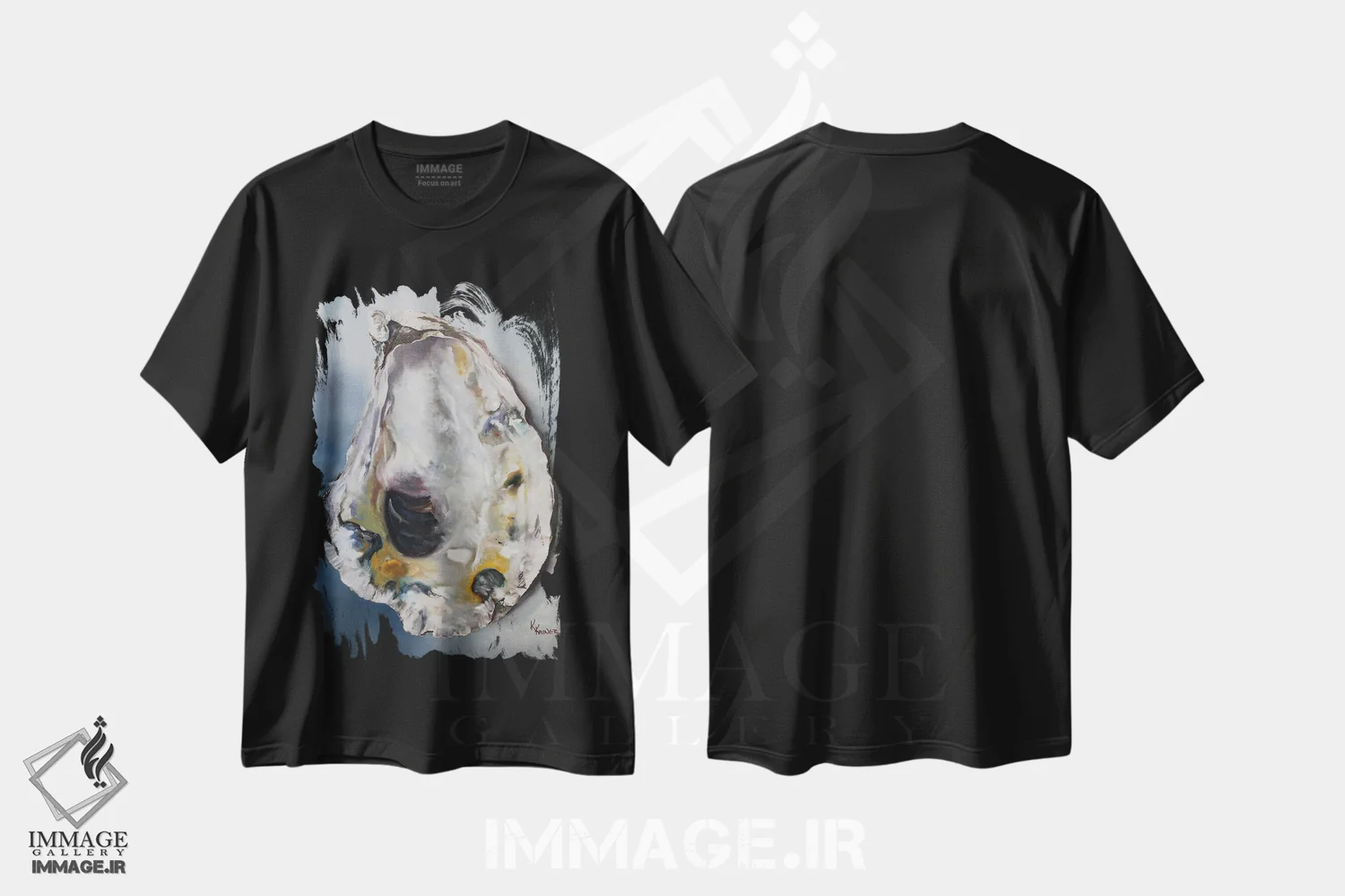 تیشرت مشکی طرح دار صدف بارنستبل، دکور روستایی اثر کریستین کاینر | immage.ir