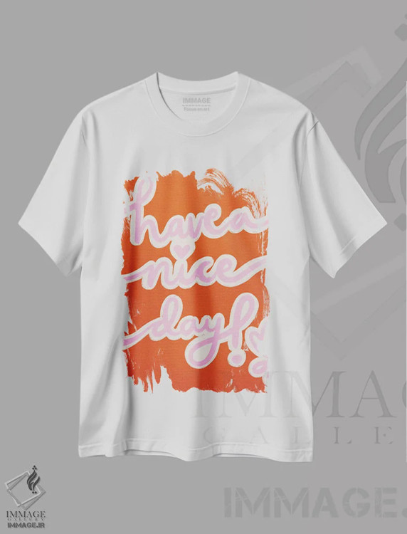 تیشرت سفید طرح دار روز خوبی داشته باش، تزئینی اثر کارتیکا پارامیتا | immage.ir