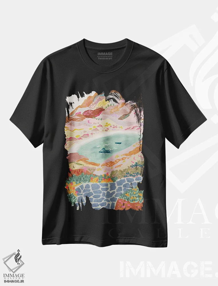 تیشرت مشکی طرح دار لابوان باجو، دکور بوهمی اثر کارتیکا پارامیتا | immage.ir