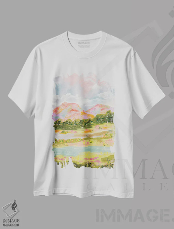 تیشرت سفید طرح دار نگارای، مدیوم اثر کارتیکا پارامیتا | immage.ir
