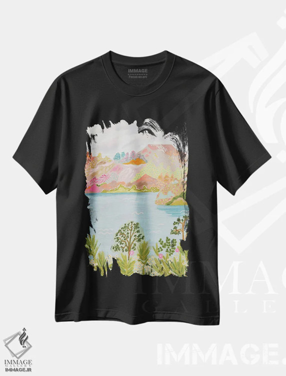 تیشرت مشکی طرح دار سندو، مدیوم اثر کارتیکا پارامیتا | immage.ir