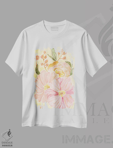 تیشرت سفید طرح دار پاستلیا، دکور معاصر اثر کارتیکا پارامیتا | فروشگاه ایماژ