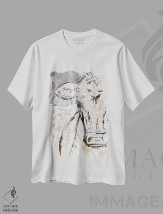 تیشرت سفید طرح دار گاو طراحی مزرعه، دکور روستایی اثر کاتلین برایان | immage.ir