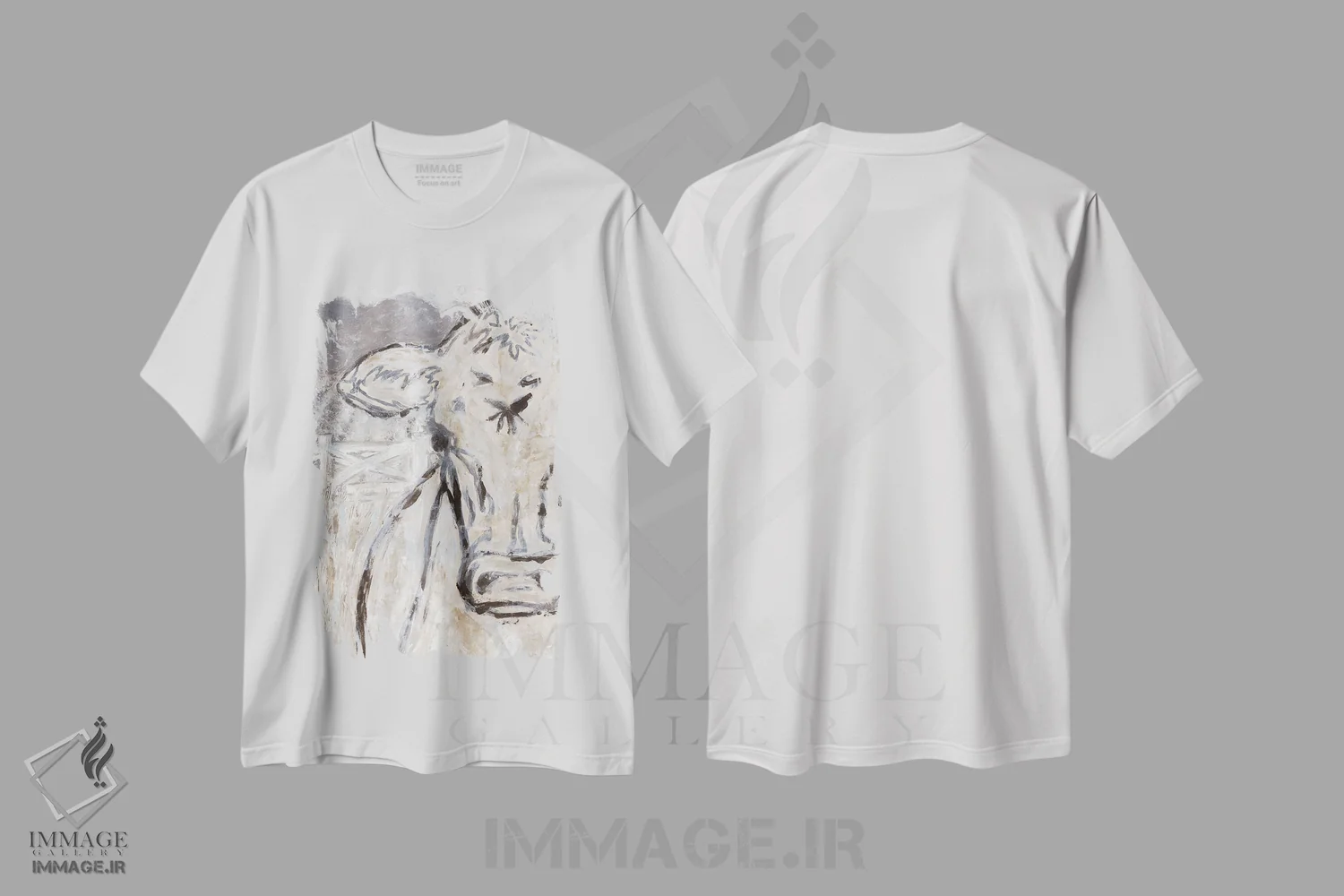 تیشرت سفید طرح دار گاو طراحی مزرعه، دکور روستایی اثر کاتلین برایان | immage.ir