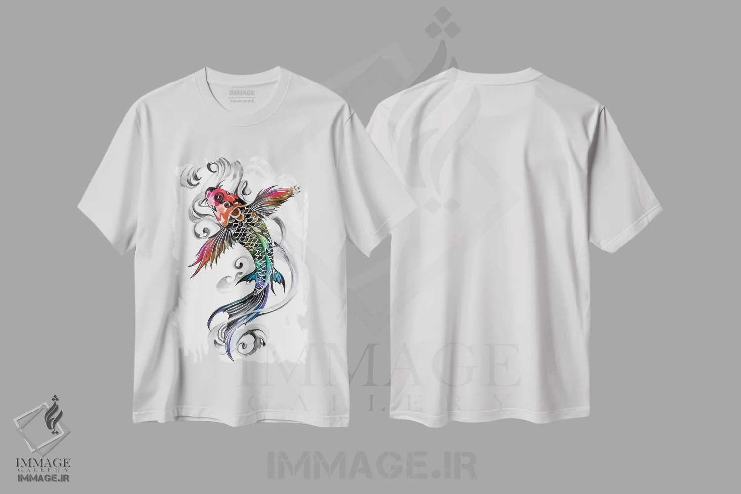 تیشرت سفید طرح دار کوی رنگین کمانی، دکور آسیایی اثر کتی لیپسکامب | immage.ir