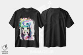 تیشرت مشکی طرح دار پاندای رنگین کمانی، تزئینی اثر کتی لیپسکامب | فروشگاه ایماژ