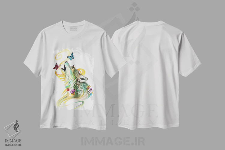 تیشرت سفید طرح دار گرگ فصول، تزئینی اثر کتی لیپسکامب | immage.ir