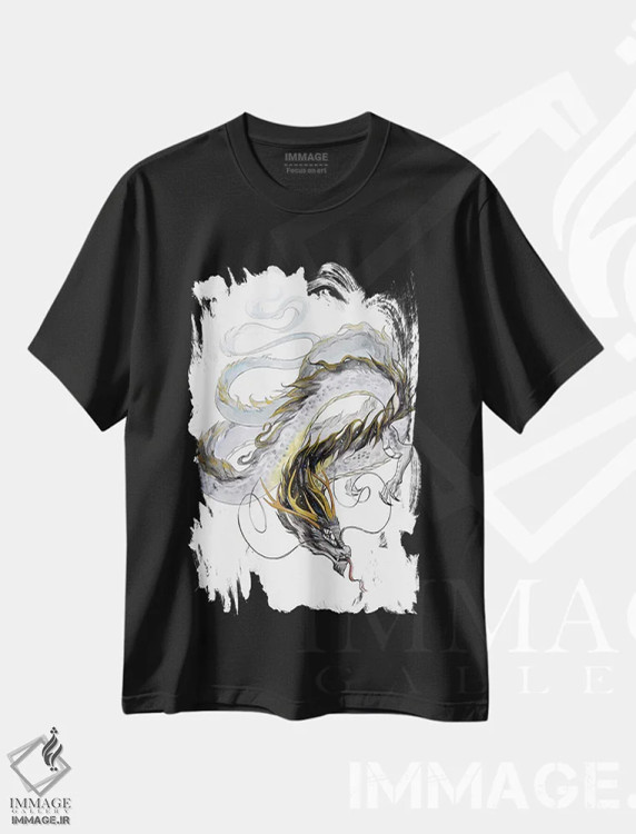 تیشرت مشکی طرح دار اژدهای روح کهکشانی ۲، مدیوم اثر کتی لیپسکامب | فروشگاه ایماژ