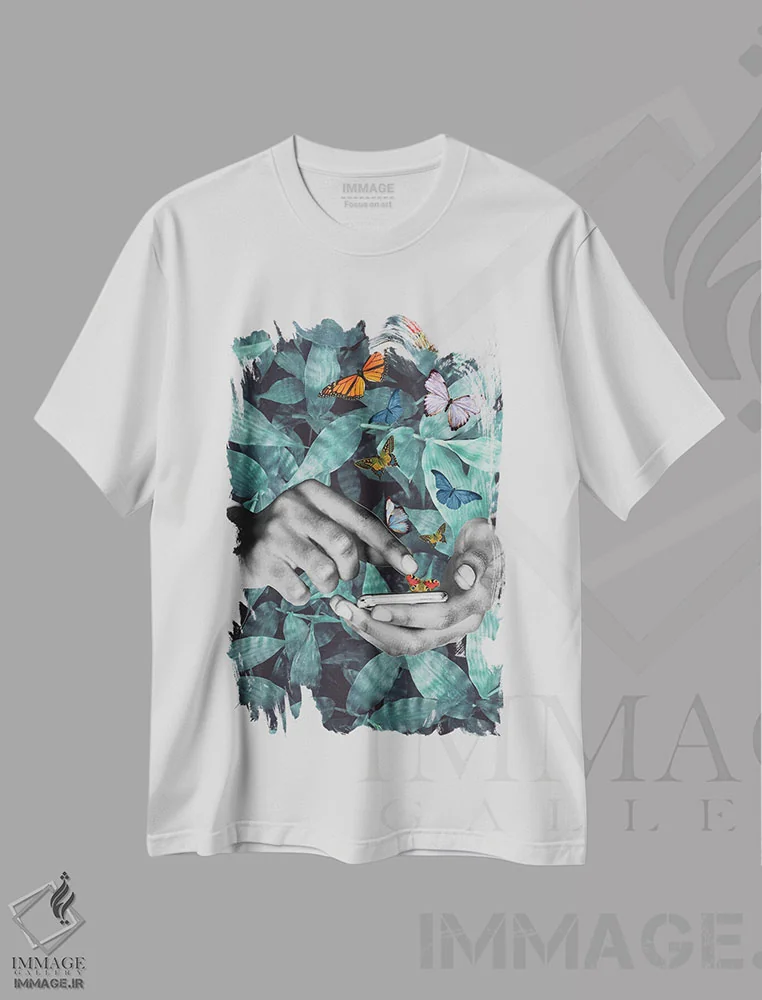 تیشرت سفید طرح دار به جادوی خودت ایمان داشته باش، عکاسی ترکیبی اثر کیکی سی لندن | immage.ir