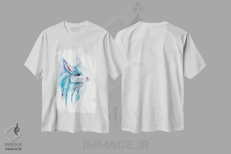 تیشرت سفید طرح دار خرگوش زمستانی، تزئینی اثر کتی لیپسکامب | immage.ir