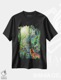 تیشرت مشکی طرح دار جنگل افسون شده، مدیوم اثر کتی لیپسکامب | فروشگاه ایماژ