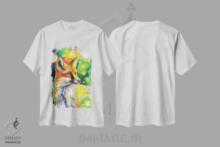 تیشرت سفید طرح دار روباه آفتابی، مدیوم اثر کتی لیپسکامب | immage.ir