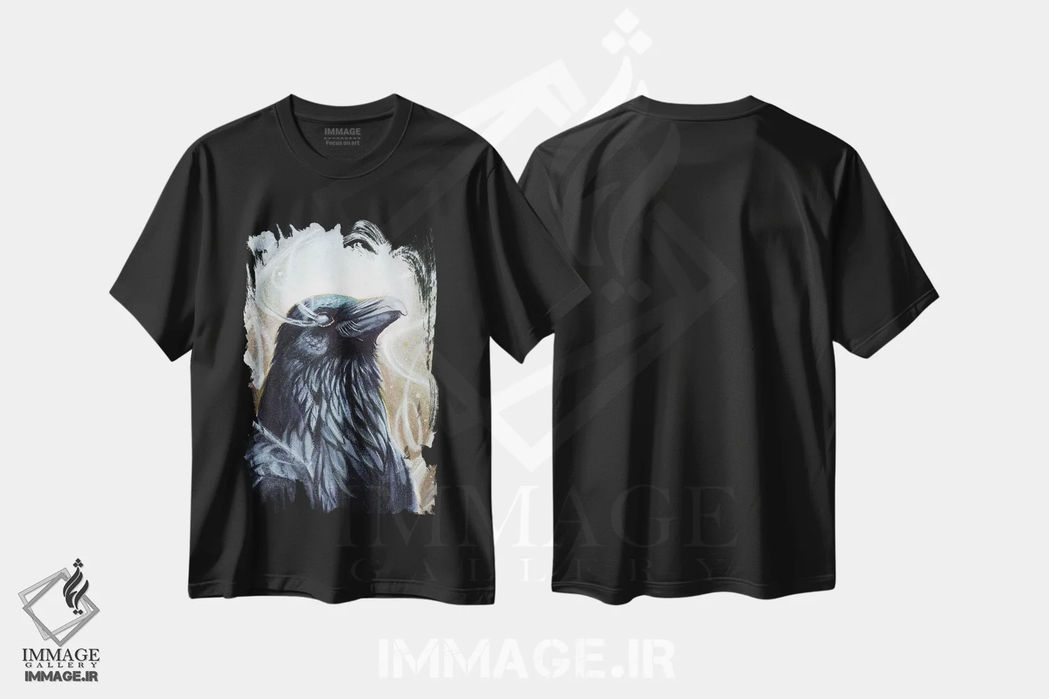 تیشرت مشکی طرح دار کلاغ روحانی ۲، مدیوم اثر کتی لیپسکامب | immage.ir