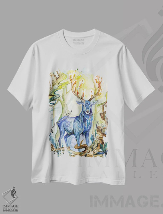 تیشرت سفید طرح دار روح جنگل، تزئینی اثر کتی لیپسکامب | فروشگاه ایماژ