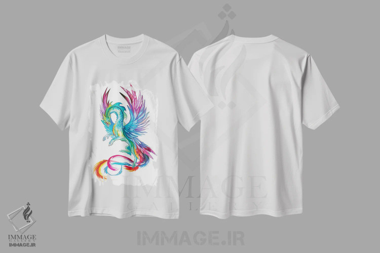 تیشرت سفید طرح دار اژدهای مرغ مگس خوار، تزئینی اثر کتی لیپسکامب | فروشگاه ایماژ
