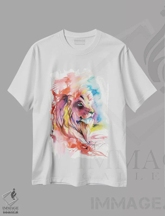 تیشرت سفید طرح دار پاشش شیر، تزئینی اثر کتی لیپسکامب | immage.ir