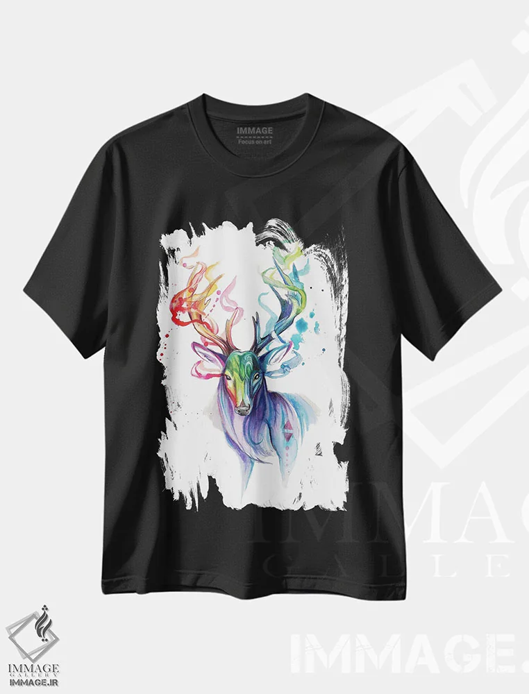 تیشرت مشکی طرح دار شبح ۱، تزئینی اثر کتی لیپسکامب | فروشگاه ایماژ