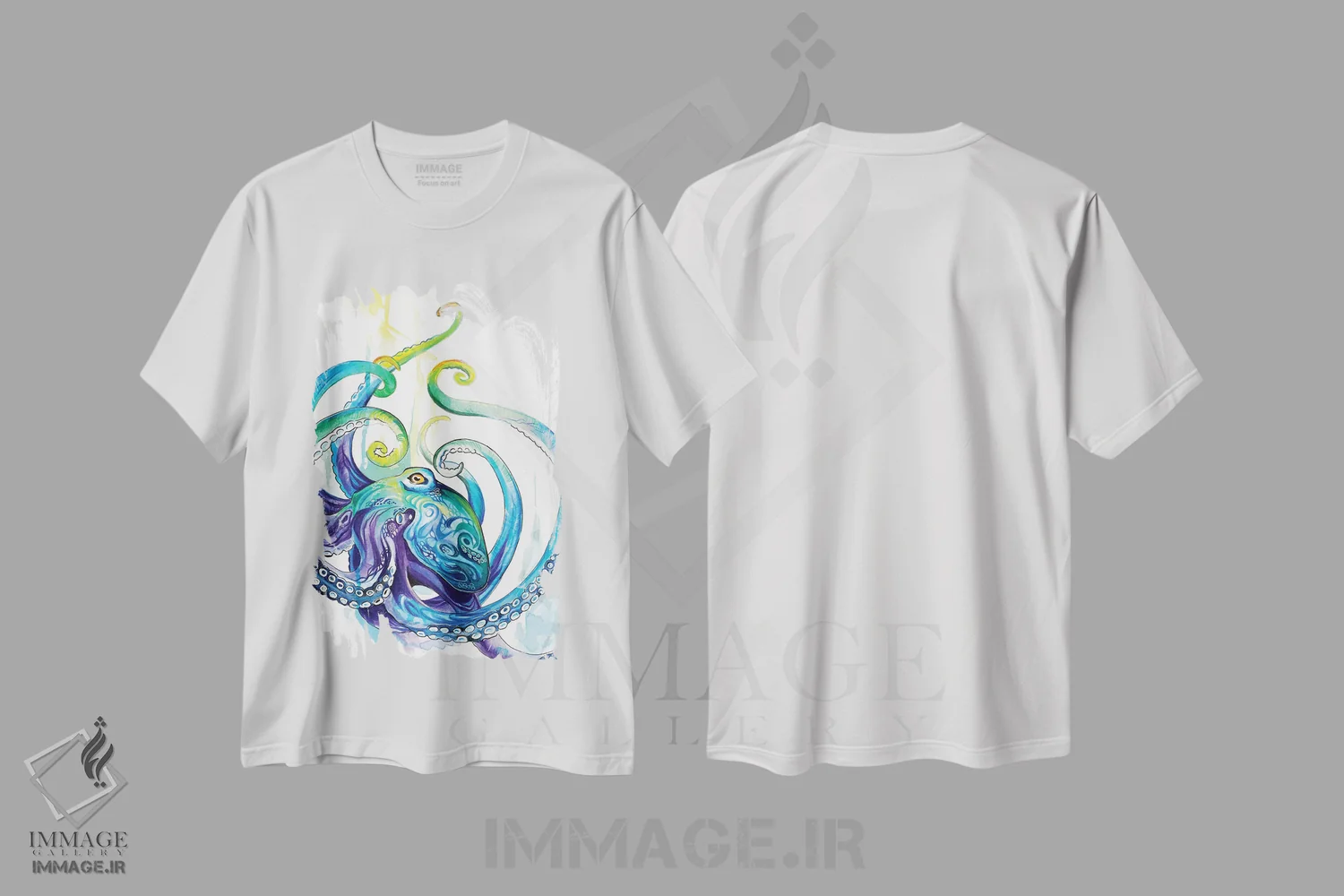 تیشرت سفید طرح دار اختاپوس، تزئینی اثر کتی لیپسکامب | فروشگاه ایماژ