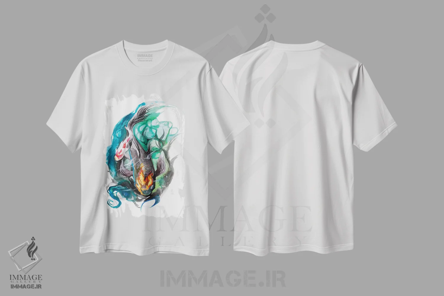 تیشرت سفید طرح دار حوضچه ماهی کوی، تزئینی اثر کتی لیپسکامب | immage.ir