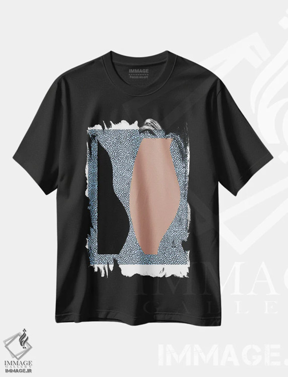 تیشرت مشکی طرح دار اشکال نقطه ای، آبستره اثر کارولینا کلینگ | immage.ir