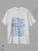 تیشرت سفید طرح دار توسکانی - آبی، تزئینی اثر کارولینا کلینگ | immage.ir