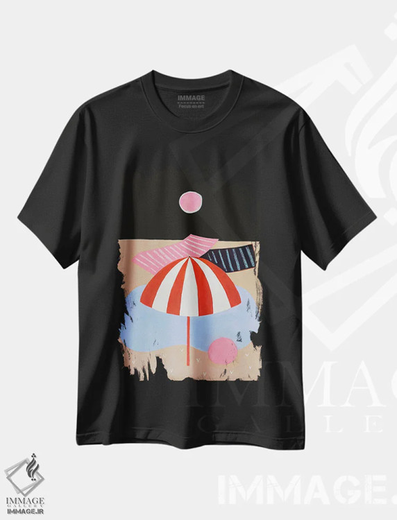 تیشرت مشکی طرح دار حوض سیاه، تزئینی اثر کارولینا کلینگ | فروشگاه ایماژ