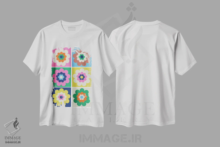 تیشرت سفید طرح دار در حال شکوفه - پاپ، تزئینی اثر کارولینا کلینگ | فروشگاه ایماژ
