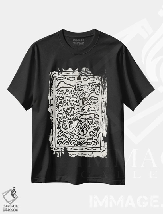 تیشرت مشکی طرح دار جنوب فرانسه - مشکی، تزئینی اثر کارولینا کلینگ | فروشگاه ایماژ