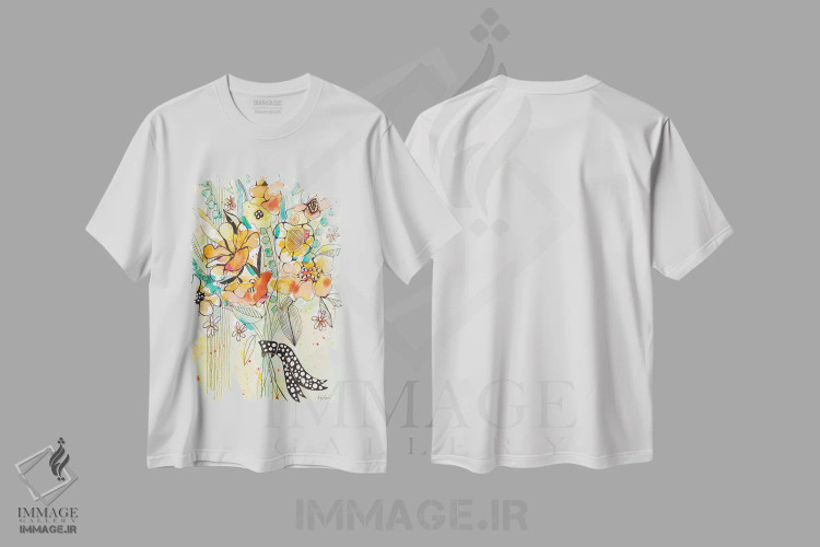 تیشرت سفید طرح دار دسته گل وحشی شکوفا، دکور معاصر اثر کرینلاکس | immage.ir