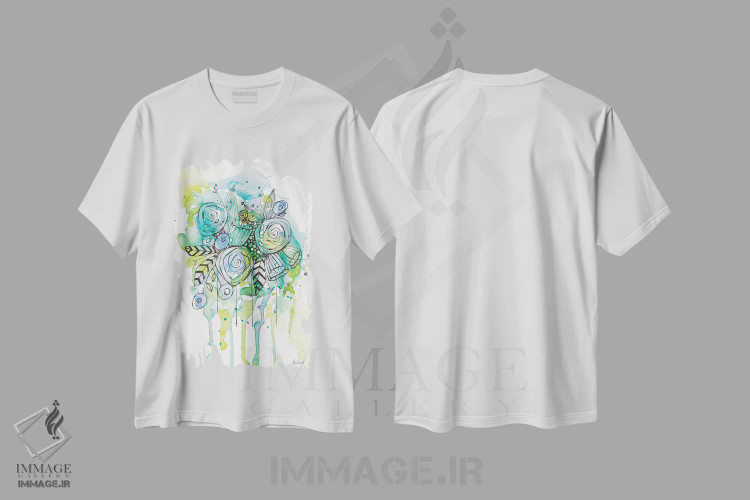 تیشرت سفید طرح دار شستشوی دسته گل گل ها، دکور معاصر اثر کرینلاکس | immage.ir