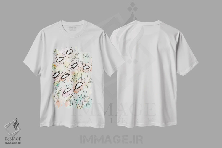 تیشرت سفید طرح دار دسته گل بهاری، مدیوم اثر کرینلاکس | فروشگاه ایماژ