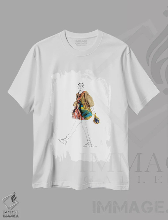 تیشرت سفید طرح دار ضربه پا، هنر آمریکایی آفریقایی تبار اثر کِلی لوتهال | immage.ir