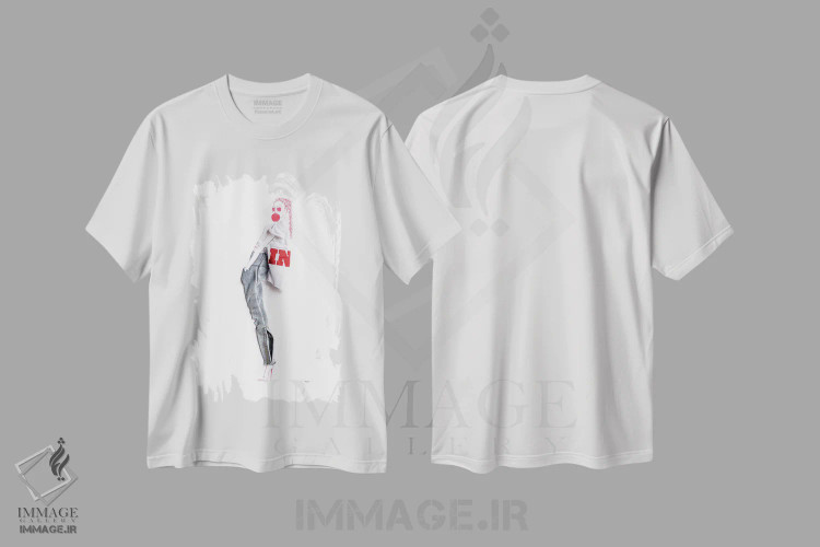 تیشرت سفید طرح دار همه چیز را وارد بازی کردن، هنر آمریکایی آفریقایی تبار اثر کِلی لوتهال | immage.ir